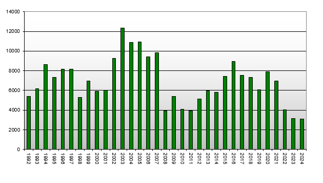 New Zealand Real Estate - Number of Sales By Year 1992 - 2024